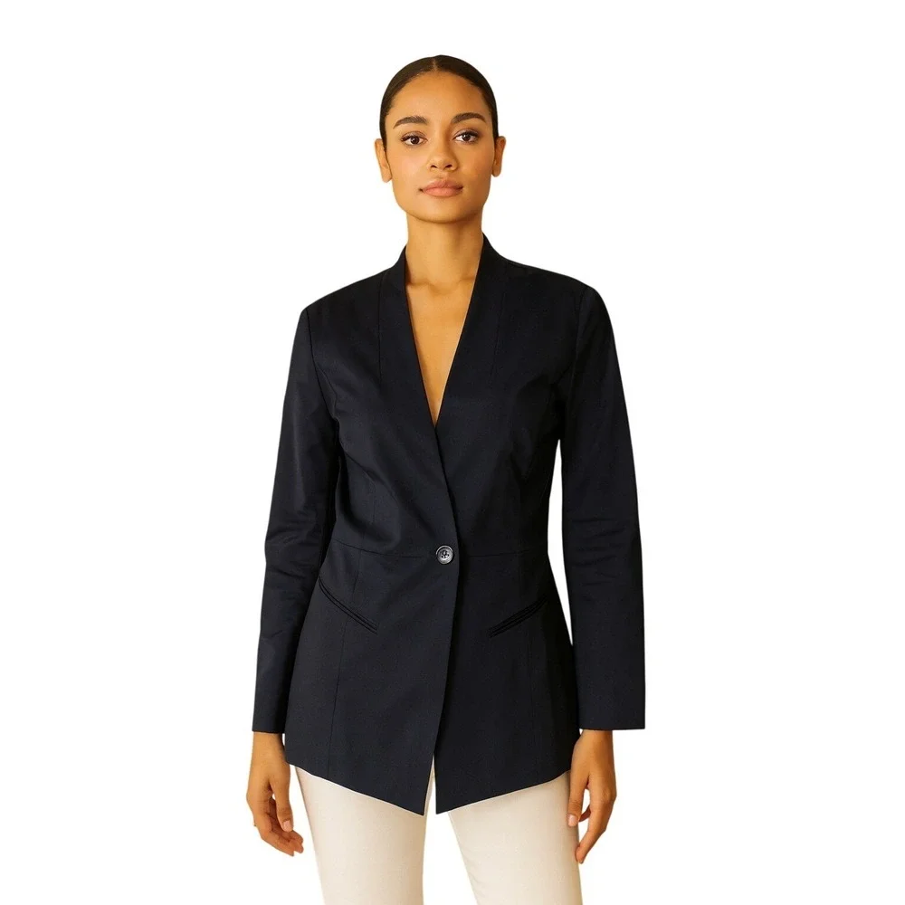 Doncaster Navy Blue Blazer Women's Button‎ Front Deadstock